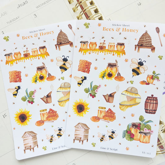 Bees & Honey Sticker Sheet