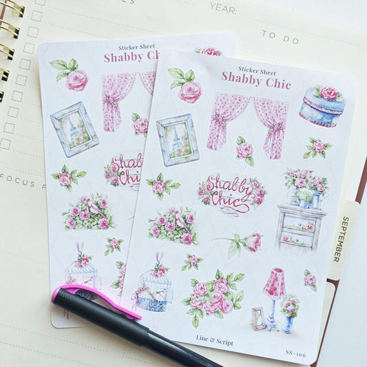 Shabby Chic Sticker Sheet