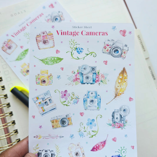 Vintage Cameras Sticker Sheet