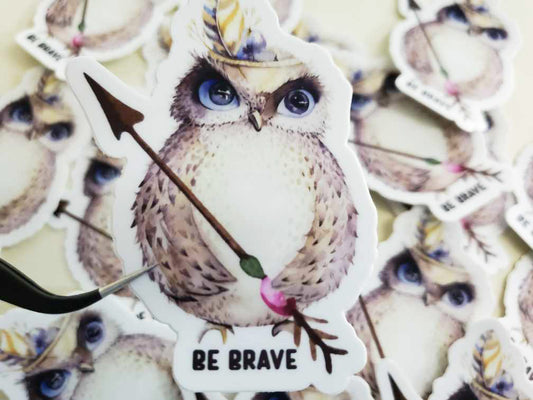 Be Brave Owl Sticker