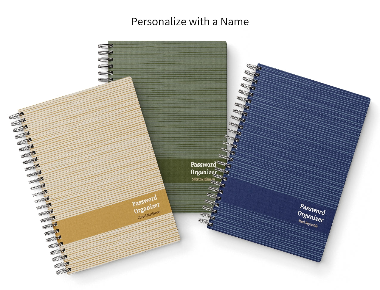 Midnight Stripes Password Organizer Notebook