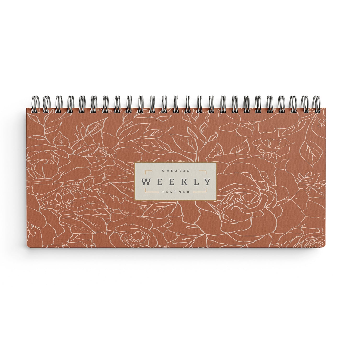 Floral Undated Weekly Planner - Terracotta