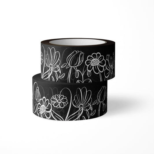 Wildflowers (BLACK) Washi Tape