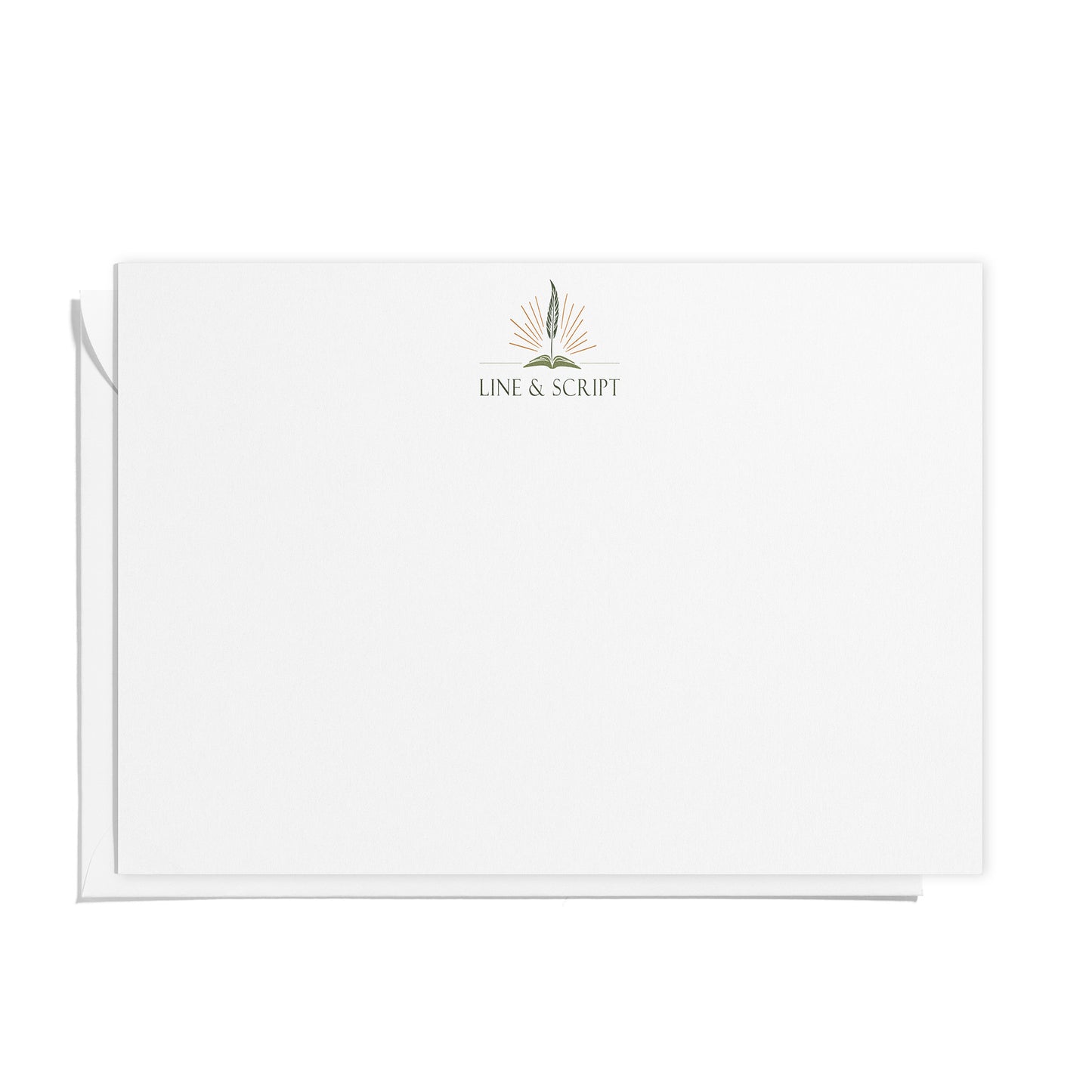 Custom Logo Flat Notecards | Set of 8