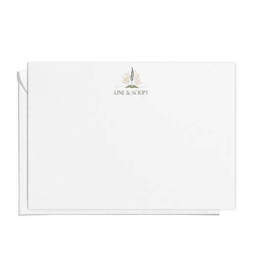 Custom Logo Flat Notecards | Set of 8
