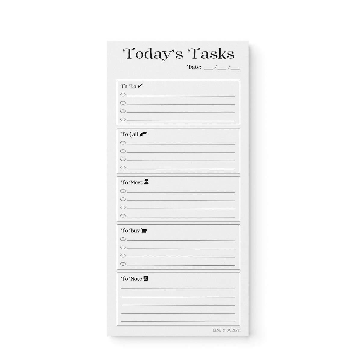 Today's Task Skinny Notepad