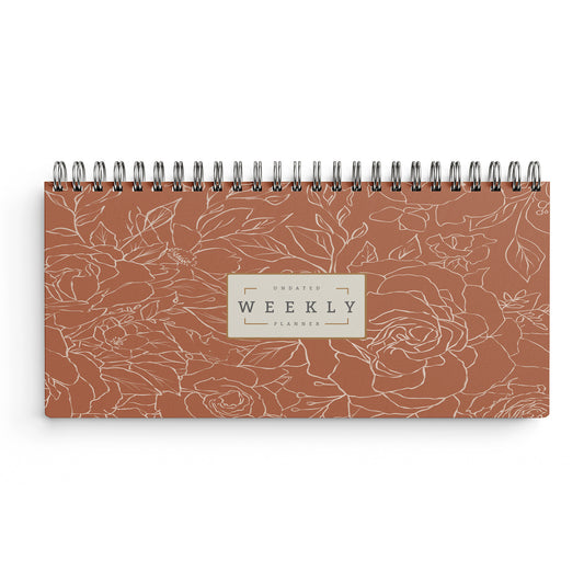 Floral Undated Weekly Planner - Terracotta
